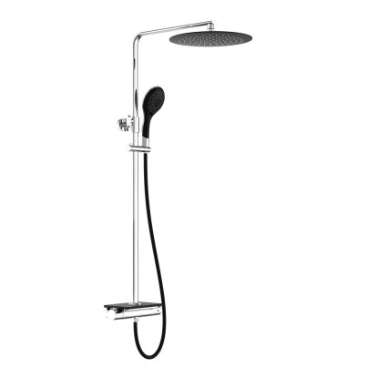 Eisl Überkopfbrause-Set Grande Vita Mit Thermostatablage Chrom-Schwarz – Bild 2