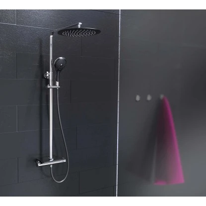 Eisl Überkopfbrause-Set Grande Vita Mit Thermostatablage Chrom-Schwarz – Bild 4