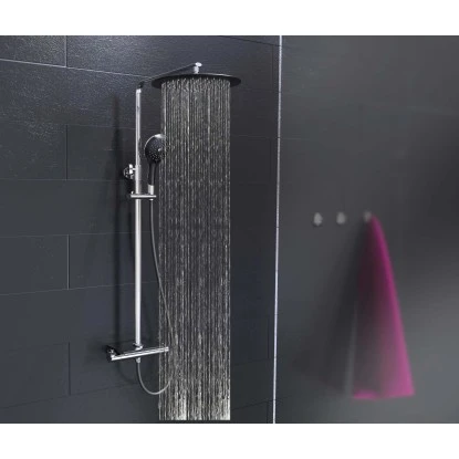 Eisl Überkopfbrause-Set Grande Vita Mit Thermostatablage Chrom-Schwarz – Bild 5