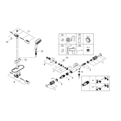 Grohe QuickFix Thermostat-Duschset Precision Feel DN 15 â Bild 7