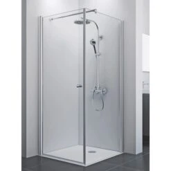 Breuer Drehtür Rechts Für Seitenwand Elana 8 Silber Matt Klarglas 90 Cm