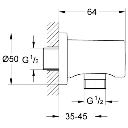 Grohe Wandanschlussbogen Rainshower Runde Rosette – Bild 2